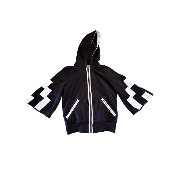 L.A.M.B. by Gwen Stefani Women's Black White Zeppelin 08 Hoodie Jacket Medium - Picture 2 of 9